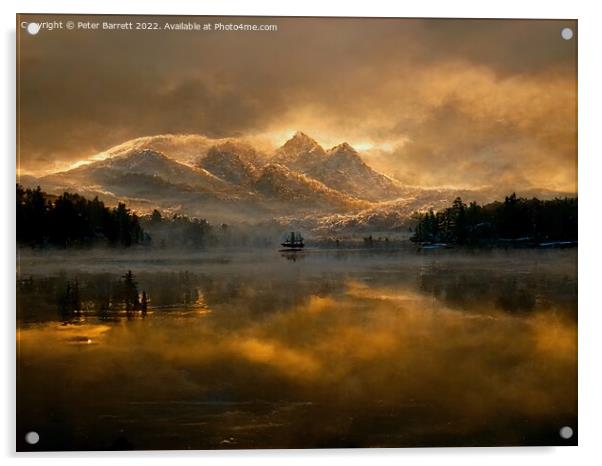 Mountain sunrise Acrylic by Peter Barrett