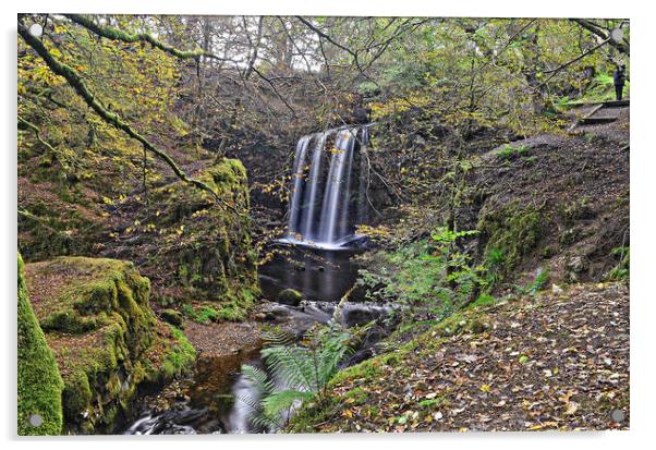 East Ayrshire waterfall at Dalcairney Acrylic by Allan Durward Photography