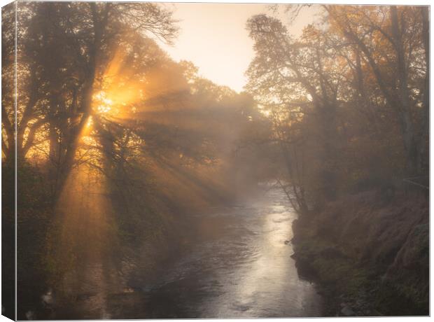 Sunrise over a Scottish river   Canvas Print by christian maltby