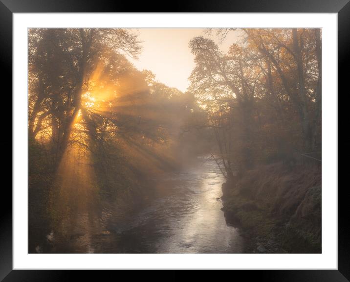 Sunrise over a Scottish river   Framed Mounted Print by christian maltby