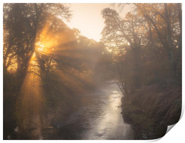 Sunrise over a Scottish river   Print by christian maltby