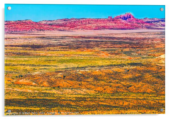 Colorful Painted Desert Fiery Furnace Arches National Park Moab Utah Acrylic by William Perry