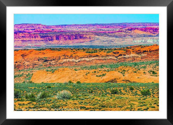 Painted Desert Fault Arches National Park Moab Utah  Framed Mounted Print by William Perry