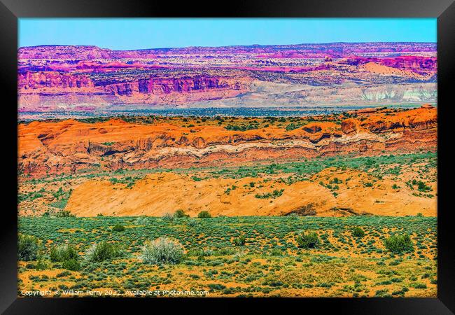 Painted Desert Fault Arches National Park Moab Utah  Framed Print by William Perry