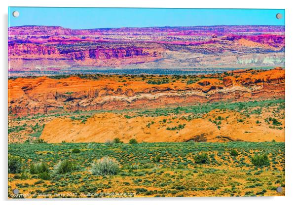 Painted Desert Fault Arches National Park Moab Utah  Acrylic by William Perry