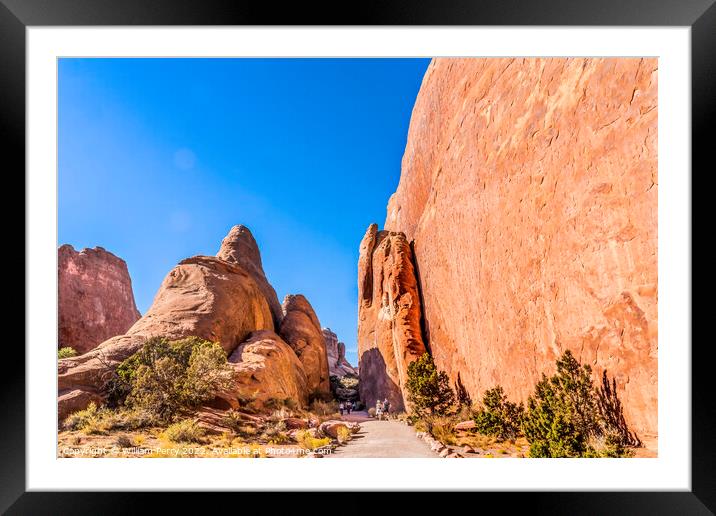 Canyon Walls Devils Garden Arches National Park Moab Utah Framed Mounted Print by William Perry