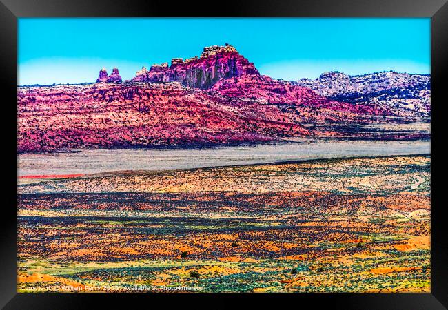 Colorful Painted Desert Fiery Furnace Arches National Park Moab  Framed Print by William Perry