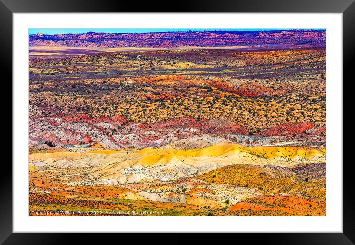 Painted Desert Fiery Furnace Arches National Park Moab Utah  Framed Mounted Print by William Perry