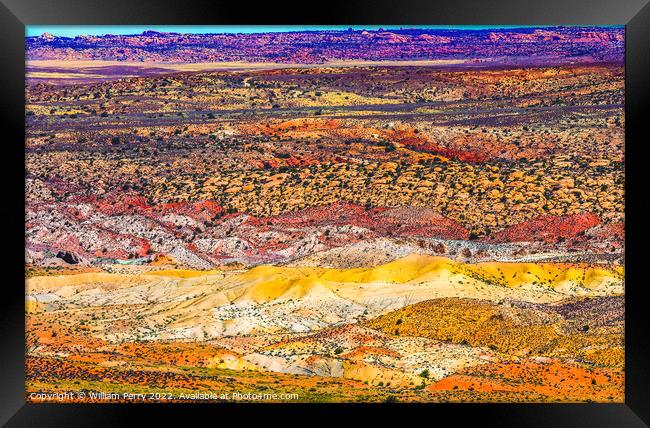 Painted Desert Fiery Furnace Arches National Park Moab Utah  Framed Print by William Perry