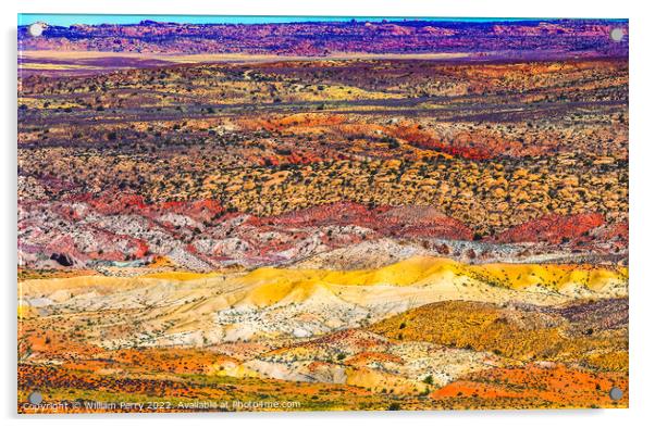 Painted Desert Fiery Furnace Arches National Park Moab Utah  Acrylic by William Perry