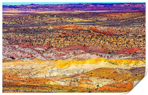 Painted Desert Fiery Furnace Arches National Park Moab Utah  Print by William Perry