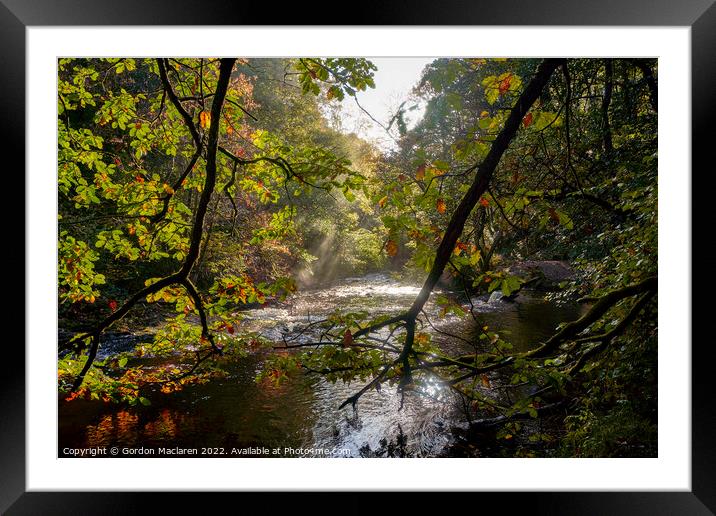 Autumn on the Afon Pyrddin, Pontneddfechan Framed Mounted Print by Gordon Maclaren