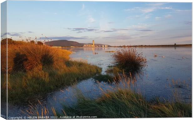 Neath River Estuary at High Tide Canvas Print by HELEN PARKER