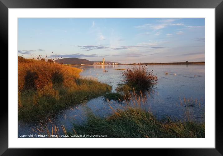 Neath River Estuary at High Tide Framed Mounted Print by HELEN PARKER