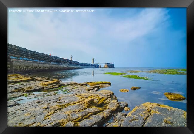 Whitby At Low Tide Framed Print by Alison Chambers