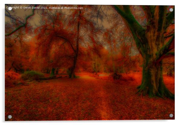 Enchanting Autumn Forest Acrylic by Derek Daniel