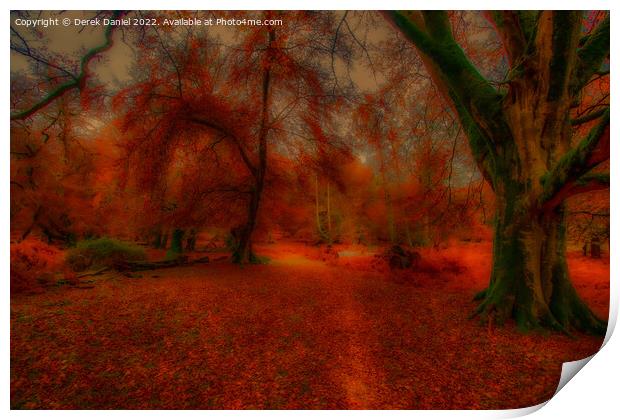 Enchanting Autumn Forest Print by Derek Daniel