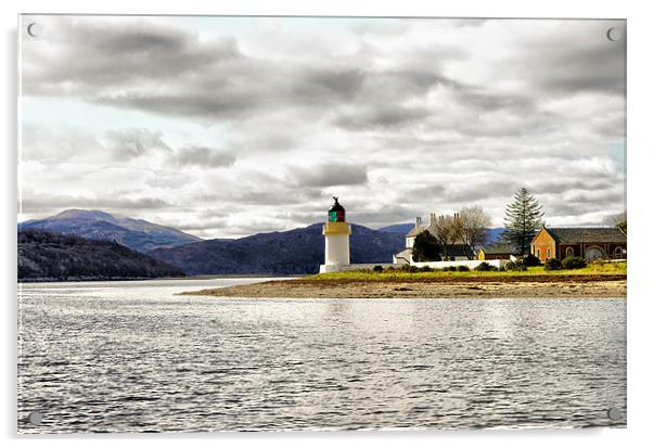 Corran Lighthouse, Loch Linnhe Acrylic by Jacqi Elmslie