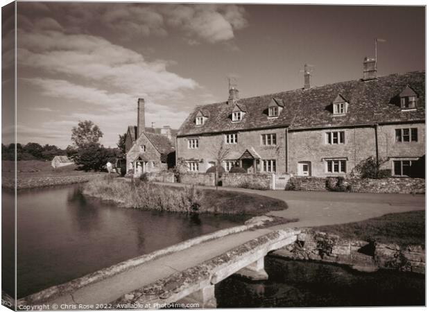 Lower Slaughter Cotswold cottages Canvas Print by Chris Rose
