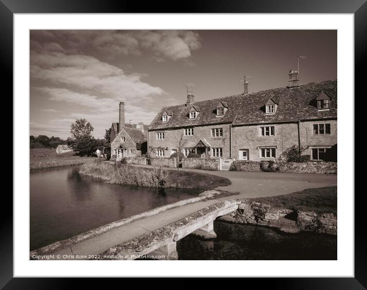 Lower Slaughter Cotswold cottages Framed Mounted Print by Chris Rose