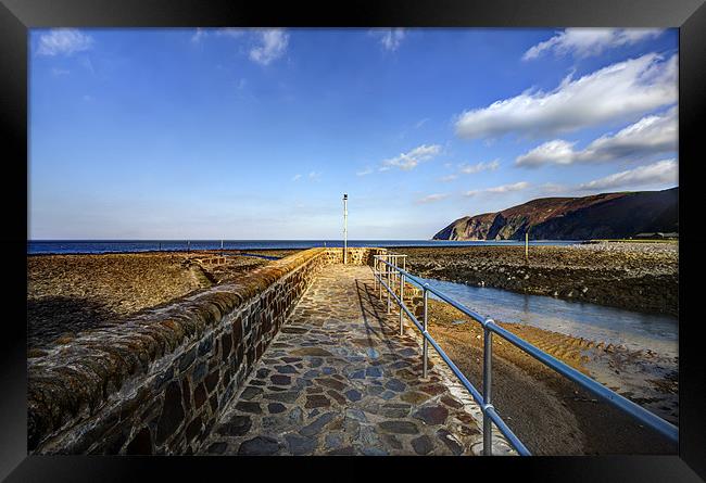 Lynmouth Harbour Entrance Framed Print by Mike Gorton