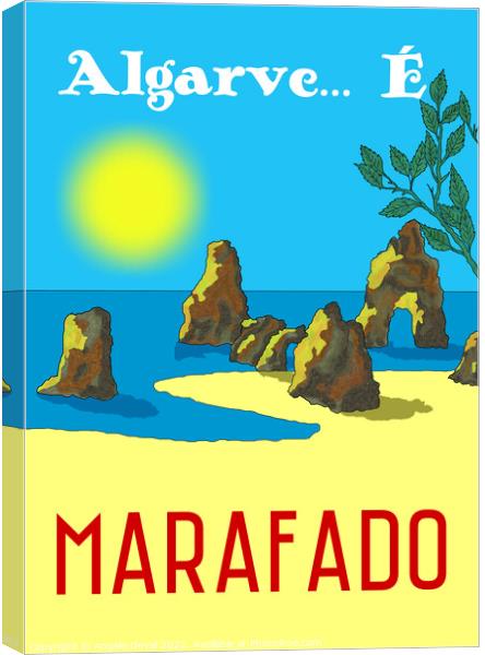 Algarve E Marafado. Vintage Mosaic Illustration Canvas Print by Angelo DeVal