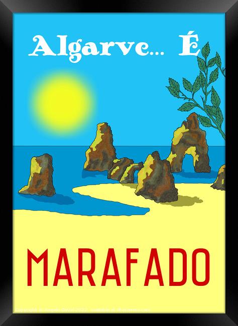 Algarve E Marafado. Vintage Mosaic Illustration Framed Print by Angelo DeVal
