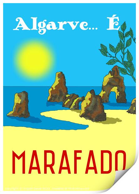 Algarve E Marafado. Vintage Mosaic Illustration Print by Angelo DeVal