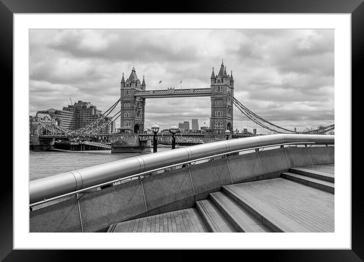 Tower Bridge in black and white Framed Mounted Print by Jason Wells