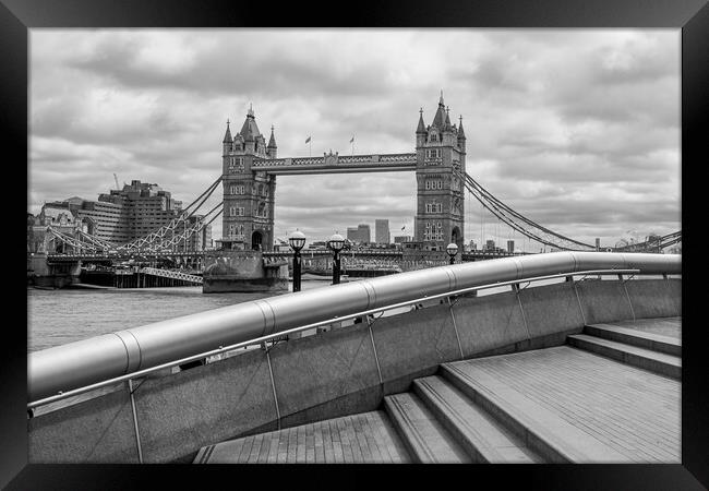 Tower Bridge in black and white Framed Print by Jason Wells