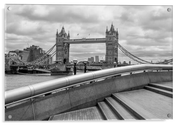 Tower Bridge in black and white Acrylic by Jason Wells