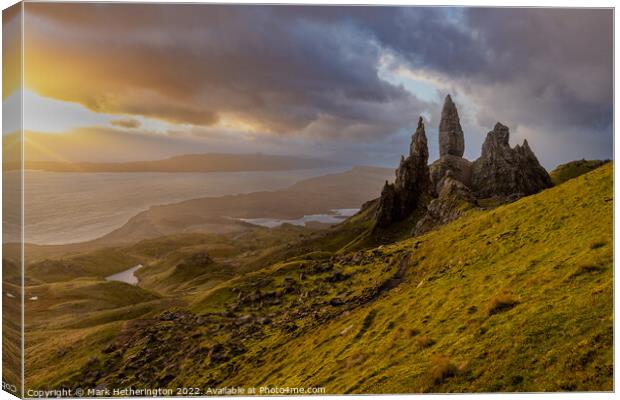 Early morning at Old Man of Storr in Skye Canvas Print by Mark Hetherington