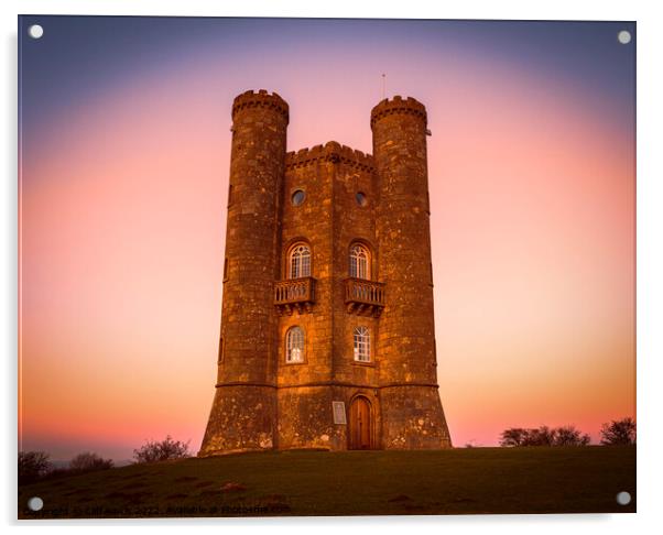 Evening grips Broadway Tower Acrylic by Cliff Kinch