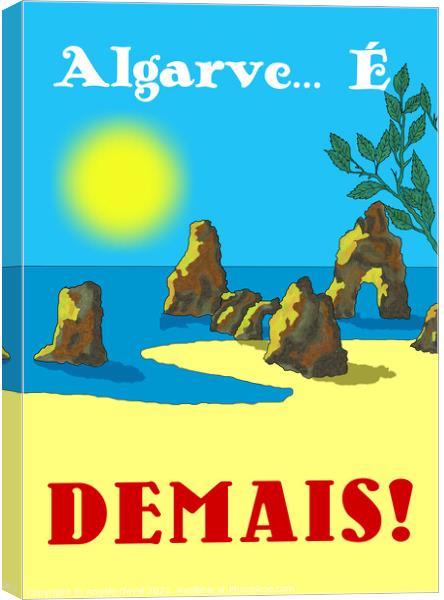 Algarve E Demais. Vintage Mosaic Illustration Canvas Print by Angelo DeVal