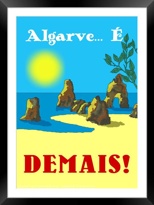 Algarve E Demais. Vintage Mosaic Illustration Framed Mounted Print by Angelo DeVal
