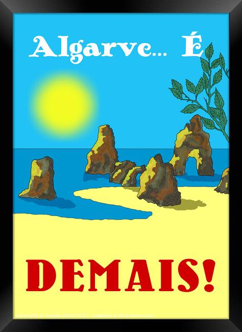 Algarve E Demais. Vintage Mosaic Illustration Framed Print by Angelo DeVal