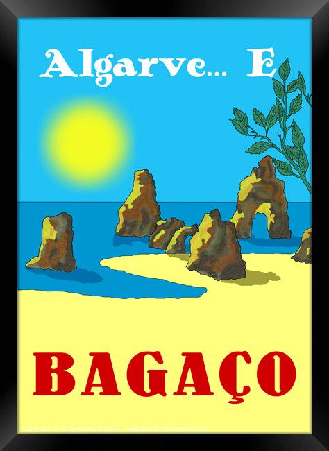 Algarve E Bagaco. Vintage Mosaic Illustration Framed Print by Angelo DeVal