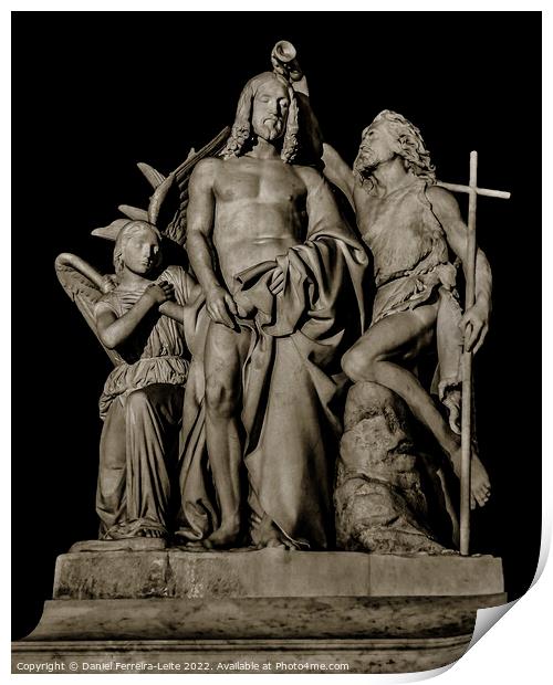 Catholic motif sculpture isolated photo Print by Daniel Ferreira-Leite