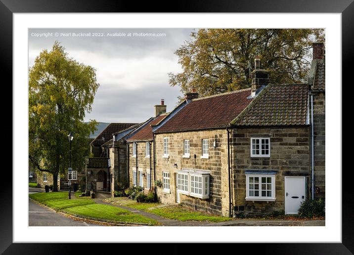 Osmotherley Village Cottages Yorkshire Framed Mounted Print by Pearl Bucknall