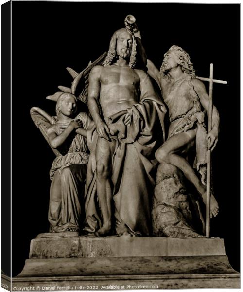 Catholic motif sculpture isolated photo Canvas Print by Daniel Ferreira-Leite