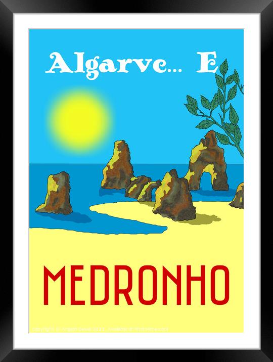 Algarve E Medronho. Vintage Mosaic Illustration Framed Mounted Print by Angelo DeVal