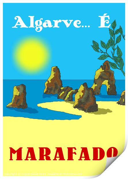 Algarve E Marafado v2. Vintage Mosaic Illustration Print by Angelo DeVal