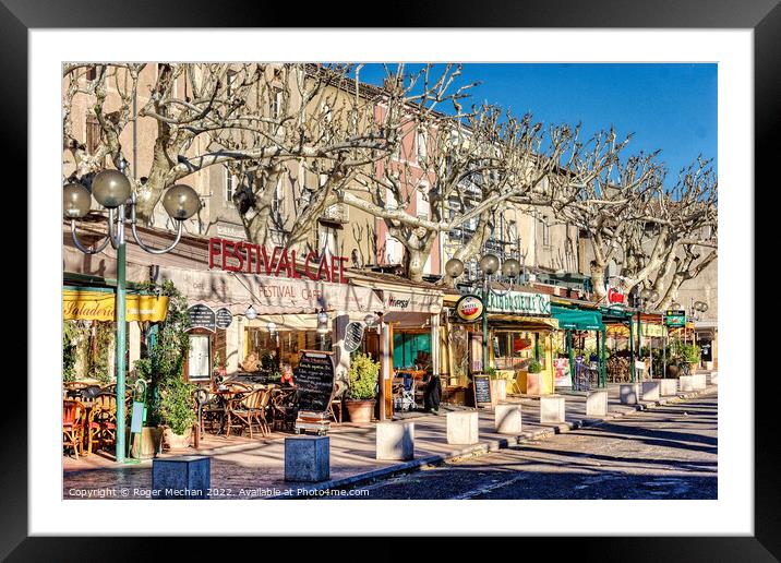 A Serene Moment in Vaison-la-Romaine Framed Mounted Print by Roger Mechan