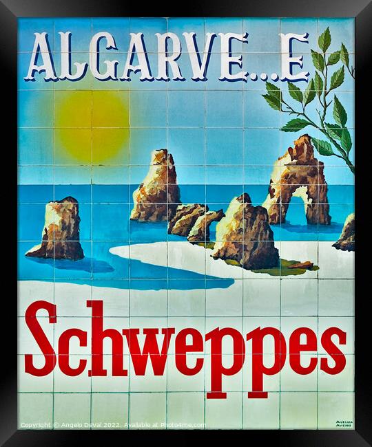 Vintage Schweppes Algarve Mosaic - Retouched Framed Print by Angelo DeVal