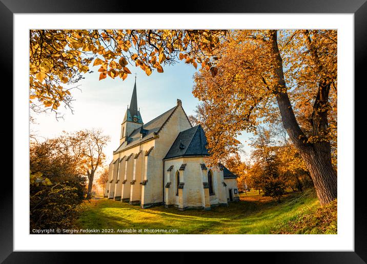 Gothic church in the town of Krivoklat. Czechia Framed Mounted Print by Sergey Fedoskin