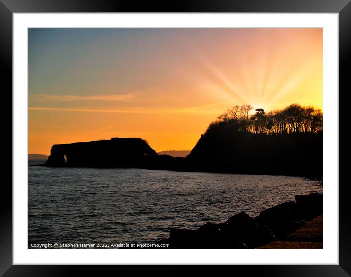 Fiery Red Rock Arch at Golden Hour Framed Mounted Print by Stephen Hamer