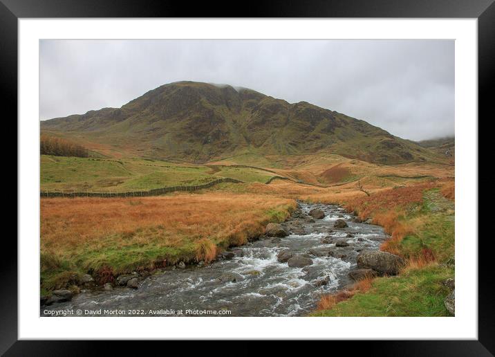 Harter Fell from Haweswater Reservoir Framed Mounted Print by David Morton