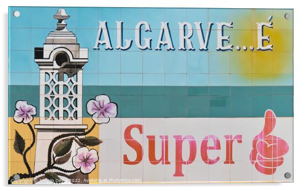 Vintage Schweppes Algarve Super Mosaic Acrylic by Angelo DeVal