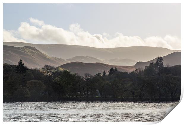 Martindale Common from Ullswater Ferry Print by David Morton