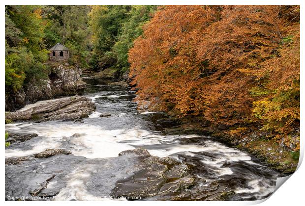 Old summer house overlooking Invermoriston Falls  Print by louise stanley